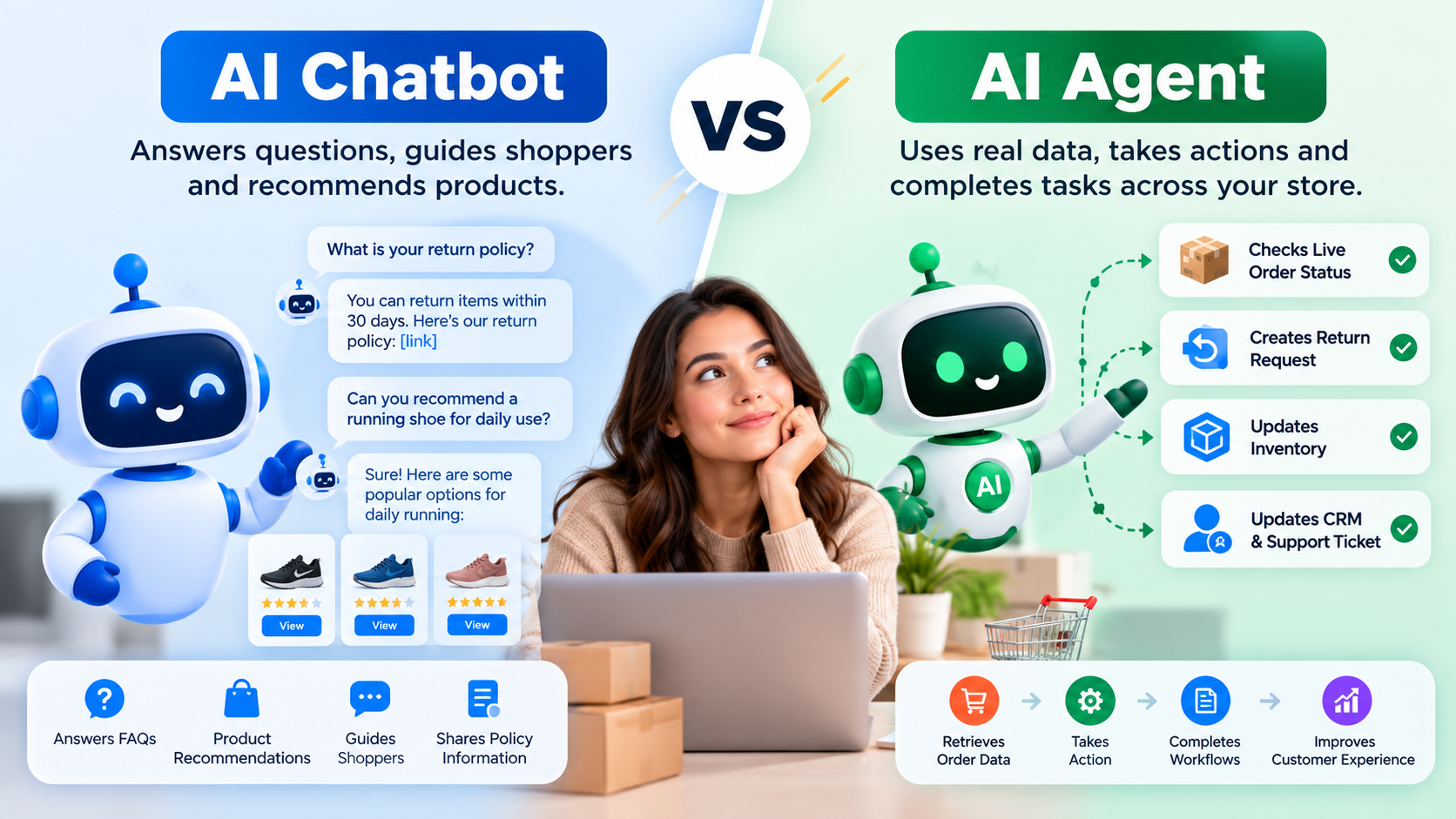 AI Chatbot vs. AI Agent: Which Does an Online Store Need?